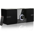 Compact Stereo System for Home 30W CD Player with Speakers Bluetooth FM Radio Aux-in USB Playback Earphone Port DSP-Tech Remote Included (New Version)